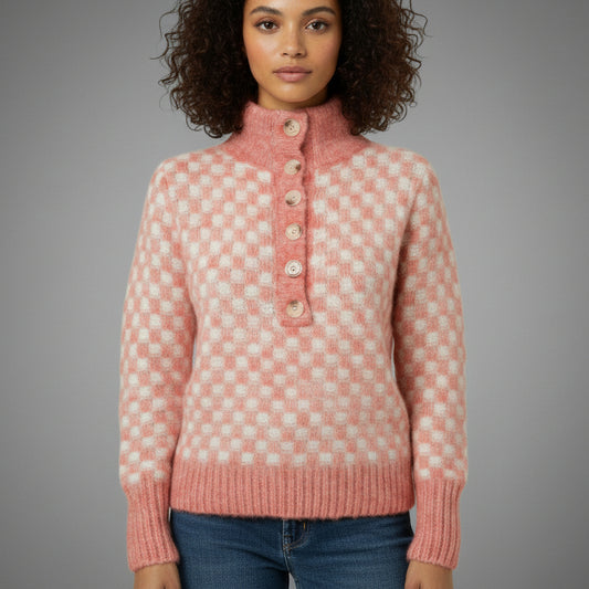 NAJA BUTTON NECK SWEATER