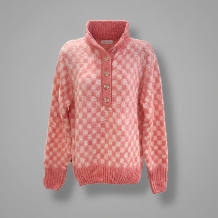 NAJA BUTTON NECK SWEATER