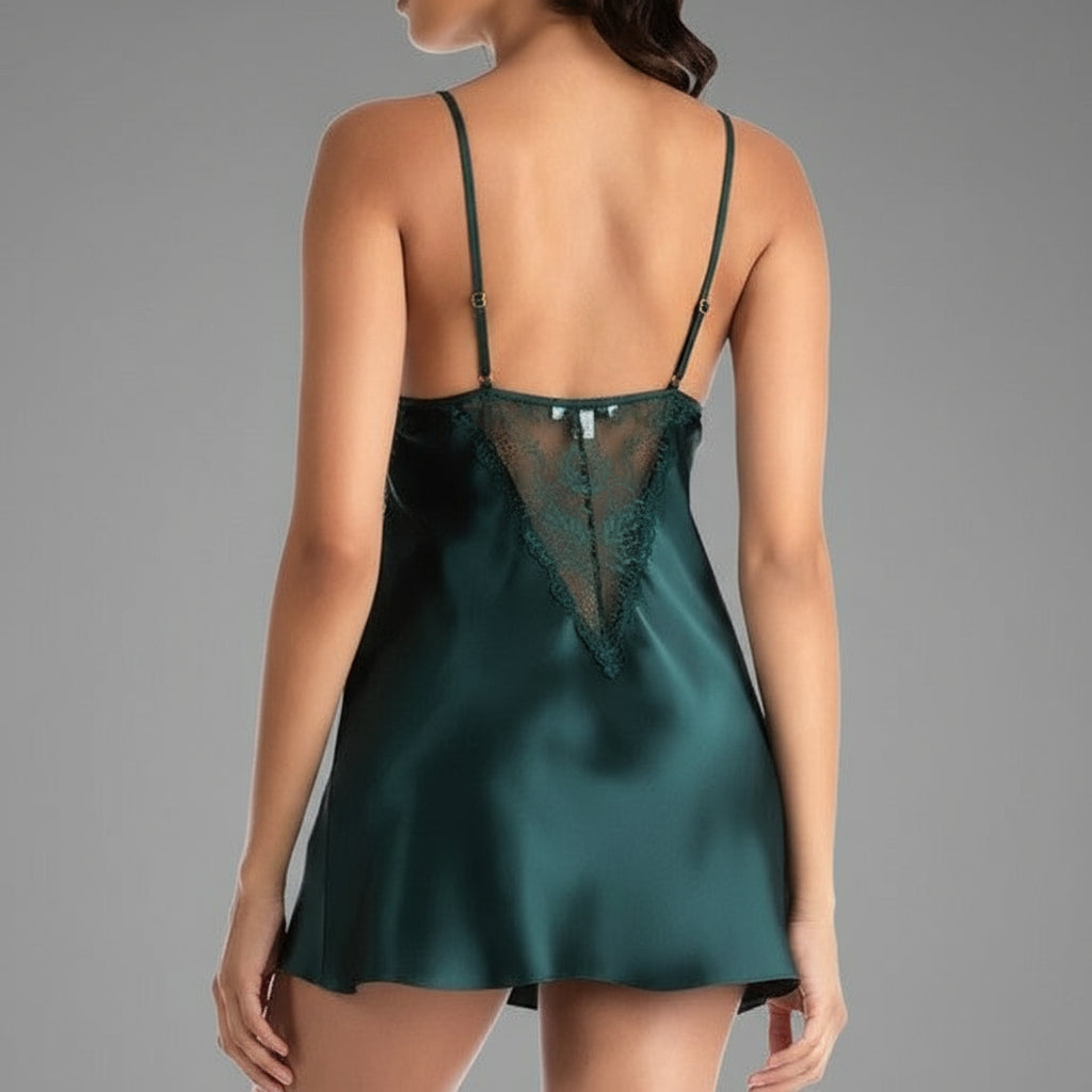 PINE LACE TRIMMED CHEMISE