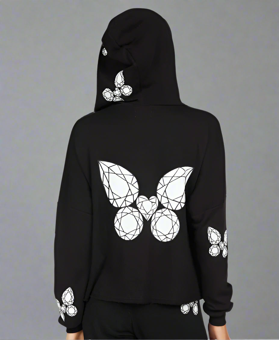 GISELLE DIAMOND BUTTERFLY ZIP HOODIE