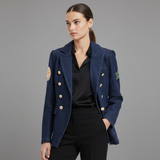 RIO DENIM BLAZER WITH PALM BEACH PATCH