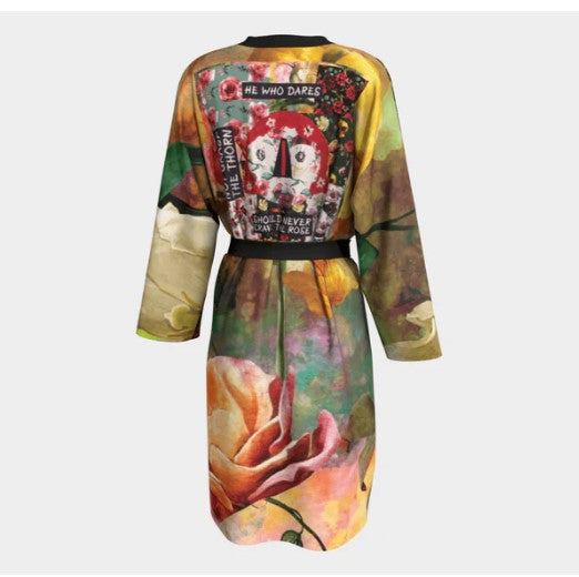 THORN ROSE SILK KIMONO