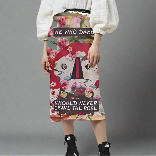 THORN ROSE SILK SKIRT