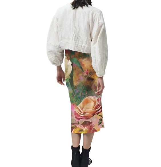 THORN ROSE SILK SKIRT