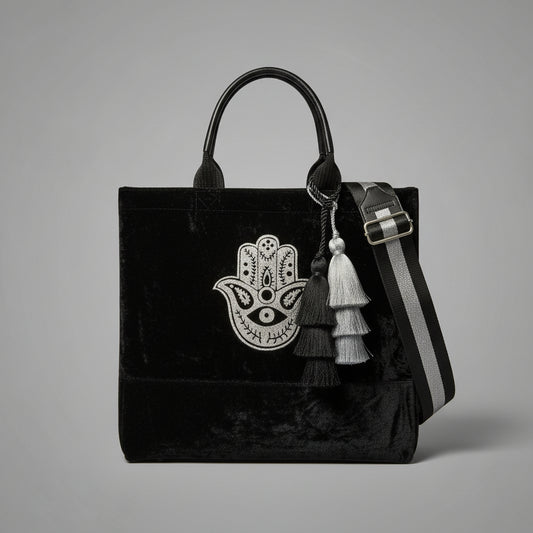 CRUSHED VELVET NORTH-SOUTH TOTE