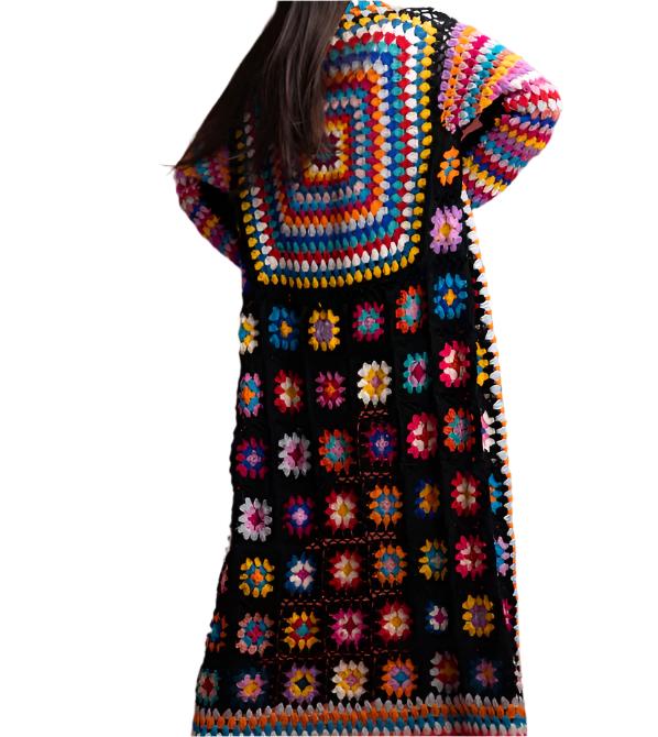 Granny Square Back Crochet Kimono tinademel