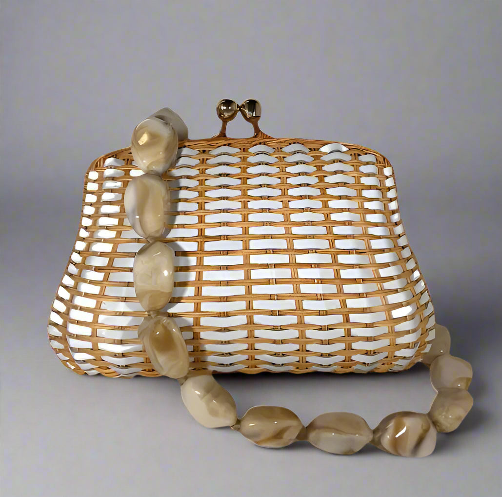 BLAIR WOVEN WICKER CLUTCH