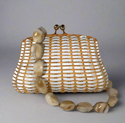 BLAIR WOVEN WICKER CLUTCH