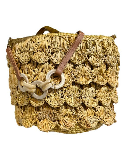 MICHELLE RUFFLED WOVEN BAG