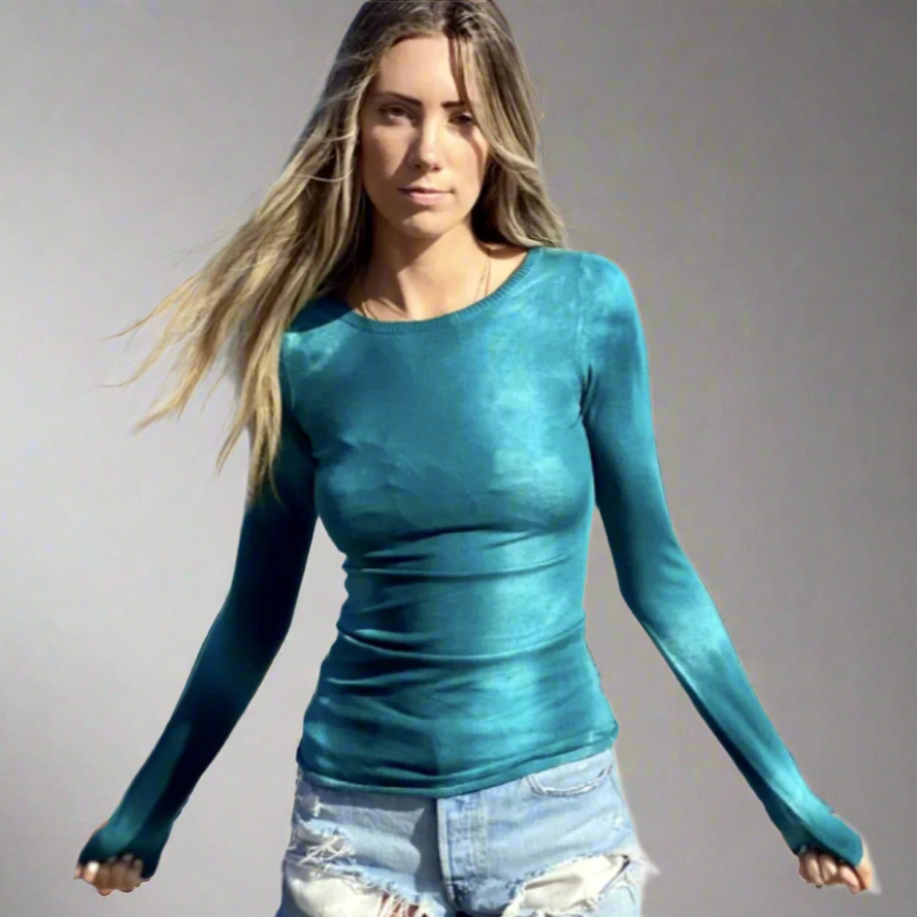 TIE DYE FITTED CASHMERE TOP