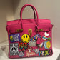 PINK GOOD VIBES PATCHES BAG