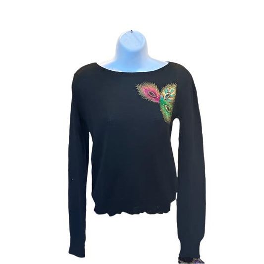 FEATHER PATCH CREW SWEATER